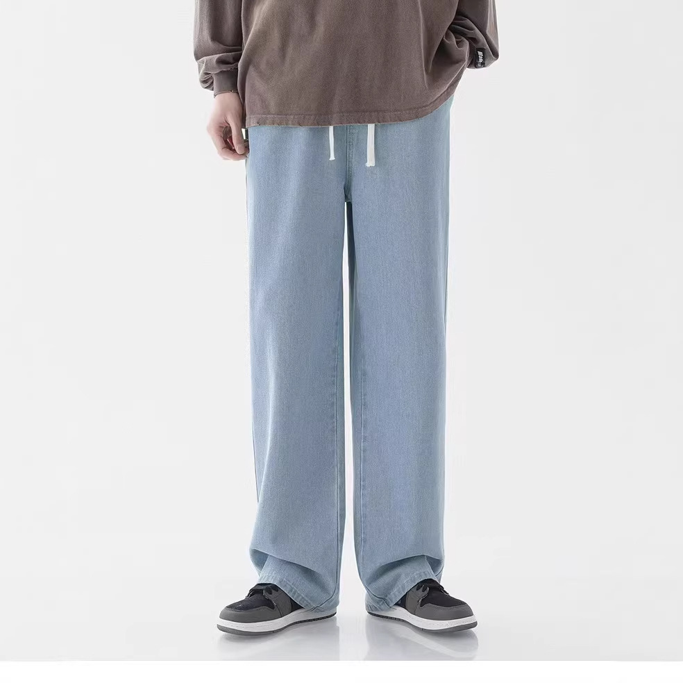 Factory Direct Sales Cross-Border Foreign Trade Southeast Asia Popular Loose Straight-Leg Jeans Men's Casual Versatile Wide-Leg Long Pants