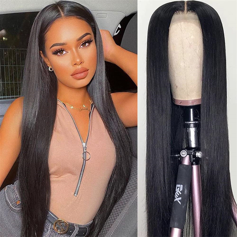 Amazon New European and American Wig Female Black Long Hair African Middle Parted Long Straight Hair Chemical Fiber Full Headgear Manufacturer Ready Stock Amazon New European and American Wig Female Black Long Hair African Middle Parted Long Straight Hair Chemical Fiber Full Headgear Manufacturer Ready Stock