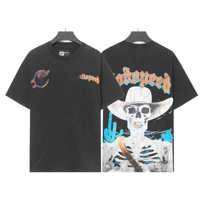 25ss アメリカのトレンディなブランド GOD ロックバンド ヒップホップ レタープリント 半袖 高品質 コットン Tシャツ カップル同スタイル|undefined