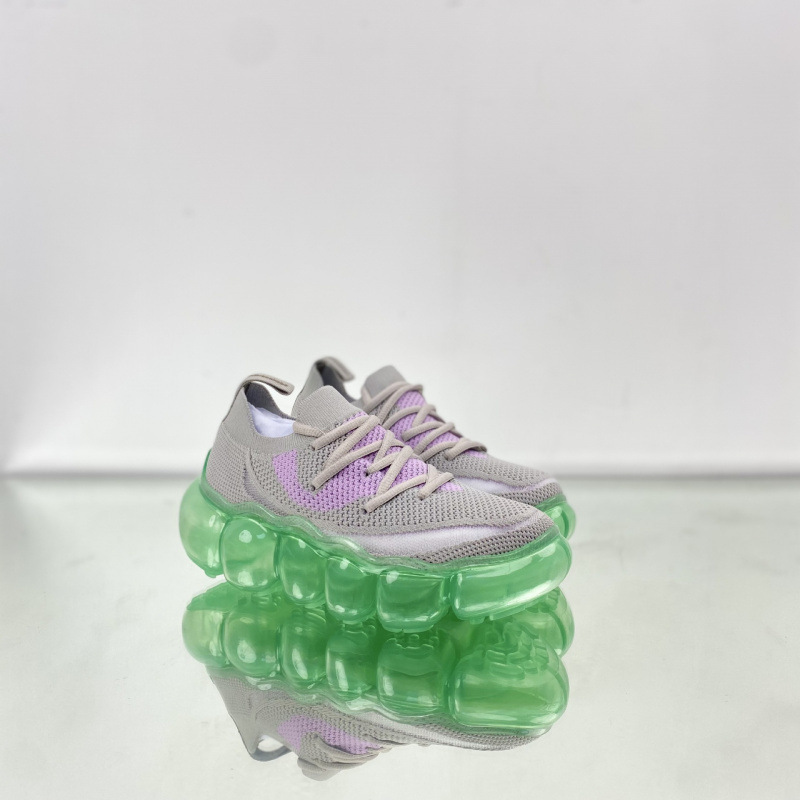 2025 Round Toe Low-Top Transparent Air Cushion Heightening Thick-Soled Bubble Shoes Japanese Fashion Casual Dad Shoes Bubble Shoes