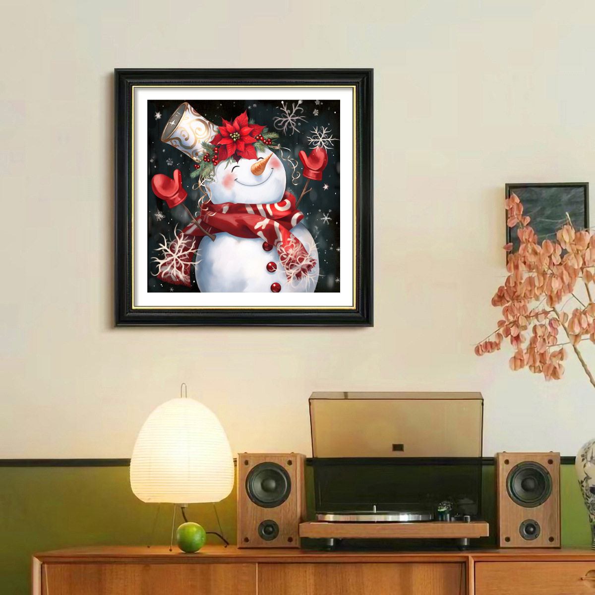 Pegatinas hechas a mano pintura de diamantes nueva bufanda de Navidad para niños muñeco de nieve pintura adhesiva de resina de alta calidad artefacto de descompresión de bricolaje