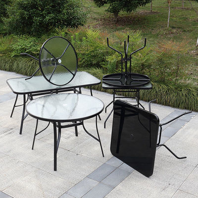 fold Table Square table household round table Small apartment outdoors balcony Rental Portable dining table Glass Tables