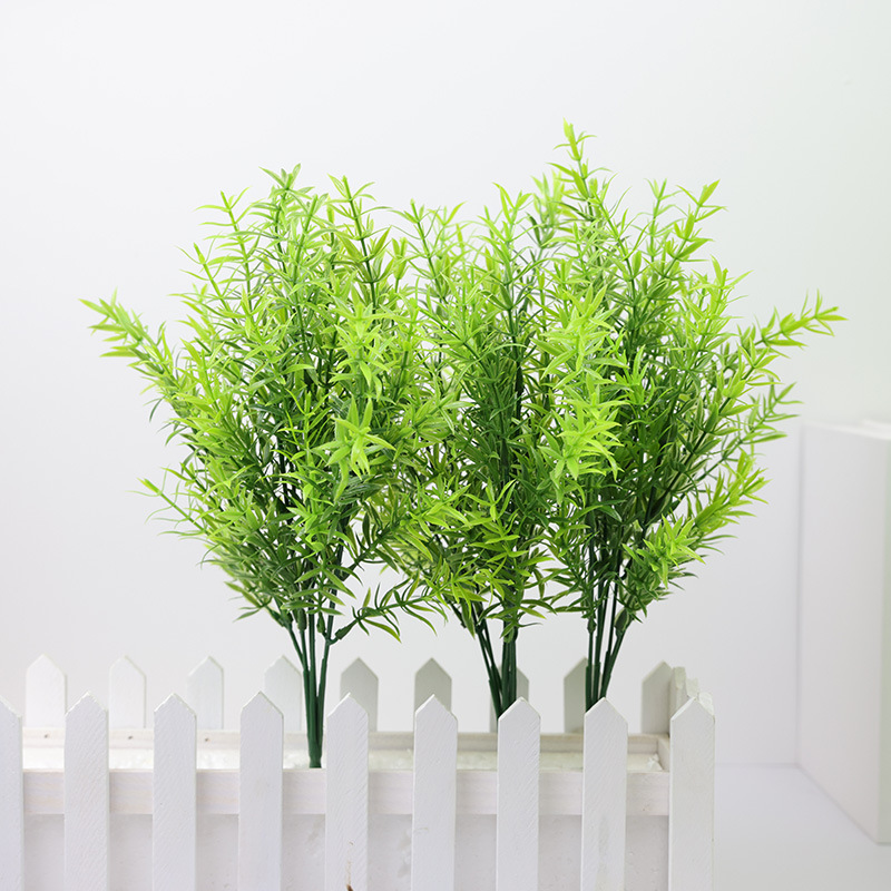 仿真迷迭香假花绿植花束仿真花绿植婚庆装饰配材塑料金鱼草天门冬