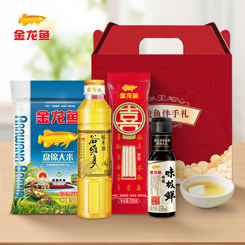 金龙鱼油米组合 食用油400ML稻米油大米500G礼盒 伴手礼批发包邮|undefined