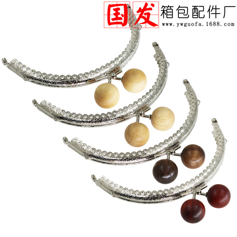 12.5CM semicircular encaje de madera en relieve oro al por mayor plata 20MM madera maciza 4 colores cabeza de caramelo