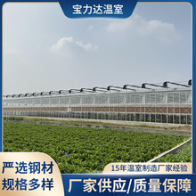 玻璃温室大棚骨架钢构外遮阳温室 园林种植大棚农用玻璃温室大棚