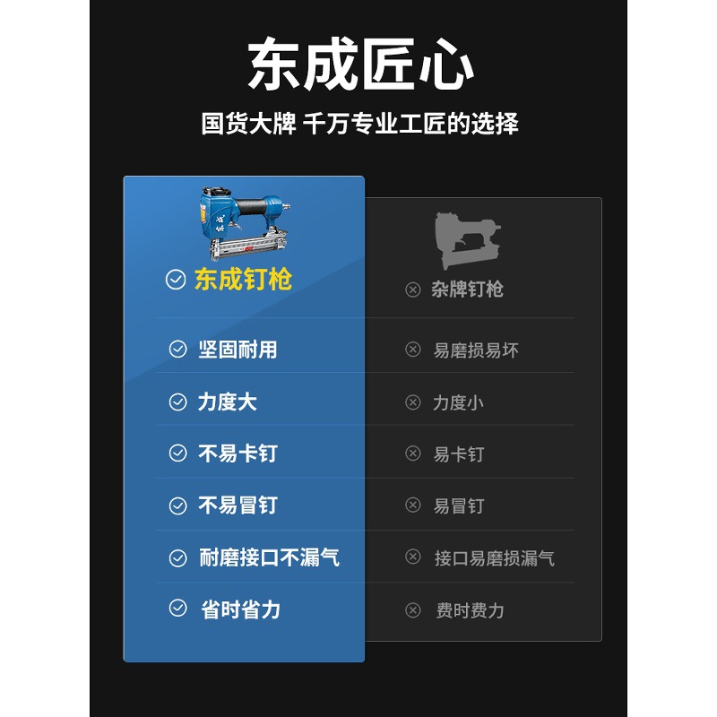 东成气钉枪气动木工专用钢钉枪码钉枪直钉枪蚊钉枪射钉枪打钉枪