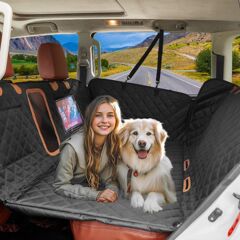 アマゾンの3枚の板の車の後部座席の延長器の犬の車のシートカバーの車の犬のマットのペットのカーマット