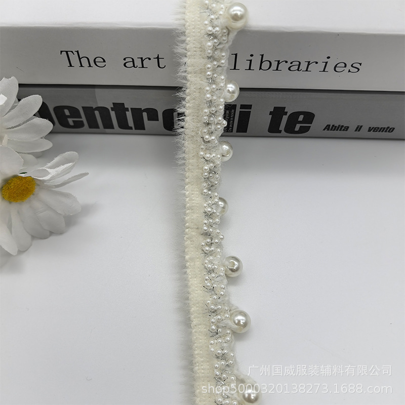 2.5CM 폭의 진주 장식 리본, 비즈 장식 크리스탈 레이스, 수제 치파오, 신발, 모자, 가방, 한복 부자재, 샤넬 스타일