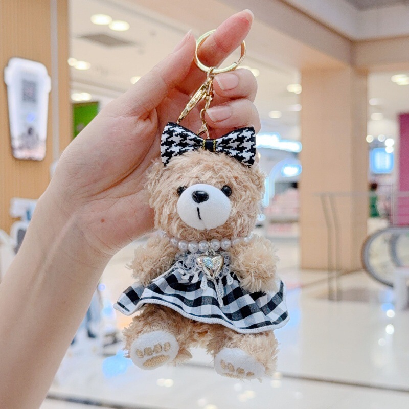 かわいいバラのペンダントのぬいぐるみの服のリボンのバラのキーホルダーのウェディングドレスのかわいいバッグのペンダントの人形|undefined