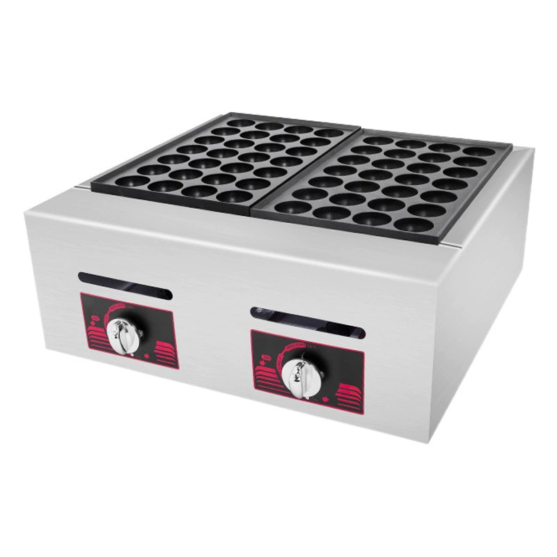 Настольная пеллетная машина для осьминога, сжигающая газ, коммерческая двойная пластина, печь для рыбных пеллет, производители оборудования для закусок, поставка