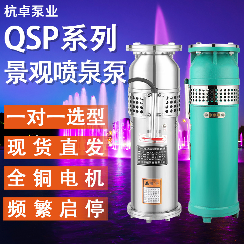 QSP喷泉泵铸铁不锈钢景观音乐喷泉专用泵可频繁启停水浸式潜水泵