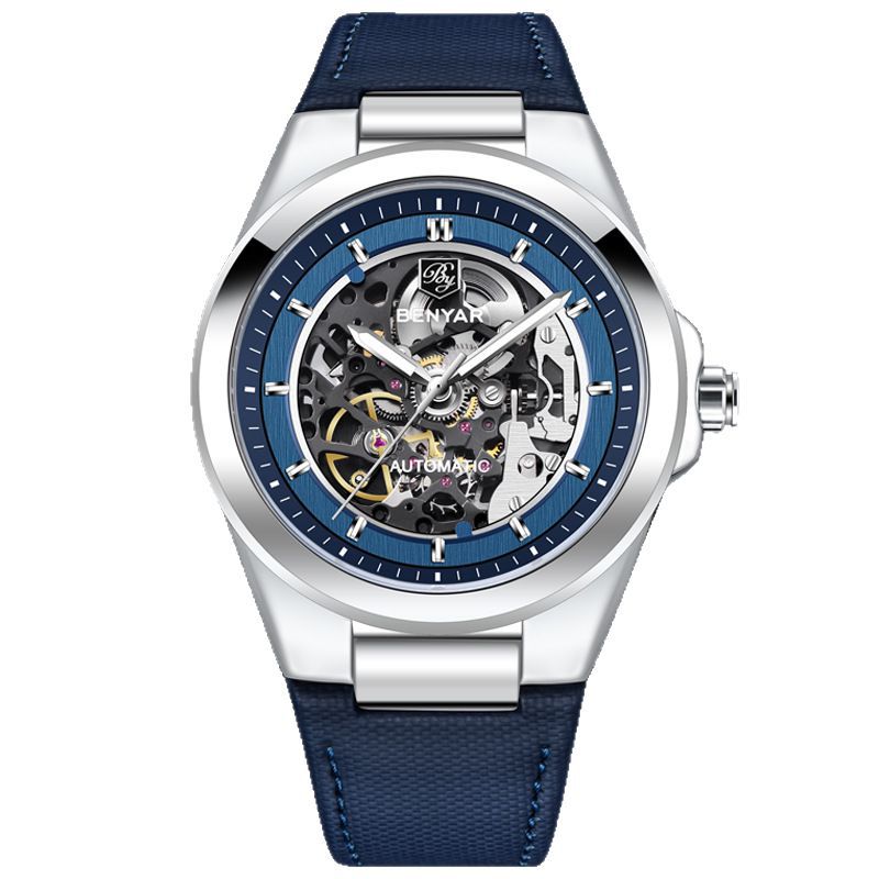 BENYAR/Binya Reloj de hombre de moda de personalidad deportiva de fondo hueco impermeable mecánico automático BY-5207