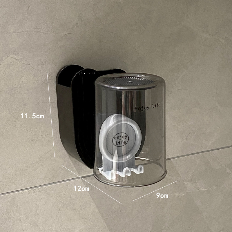 電動歯ブラシうがいカップ棚穴なし壁掛けトイレ浴室歯磨き粉歯ブラシカップ収納棚|undefined
