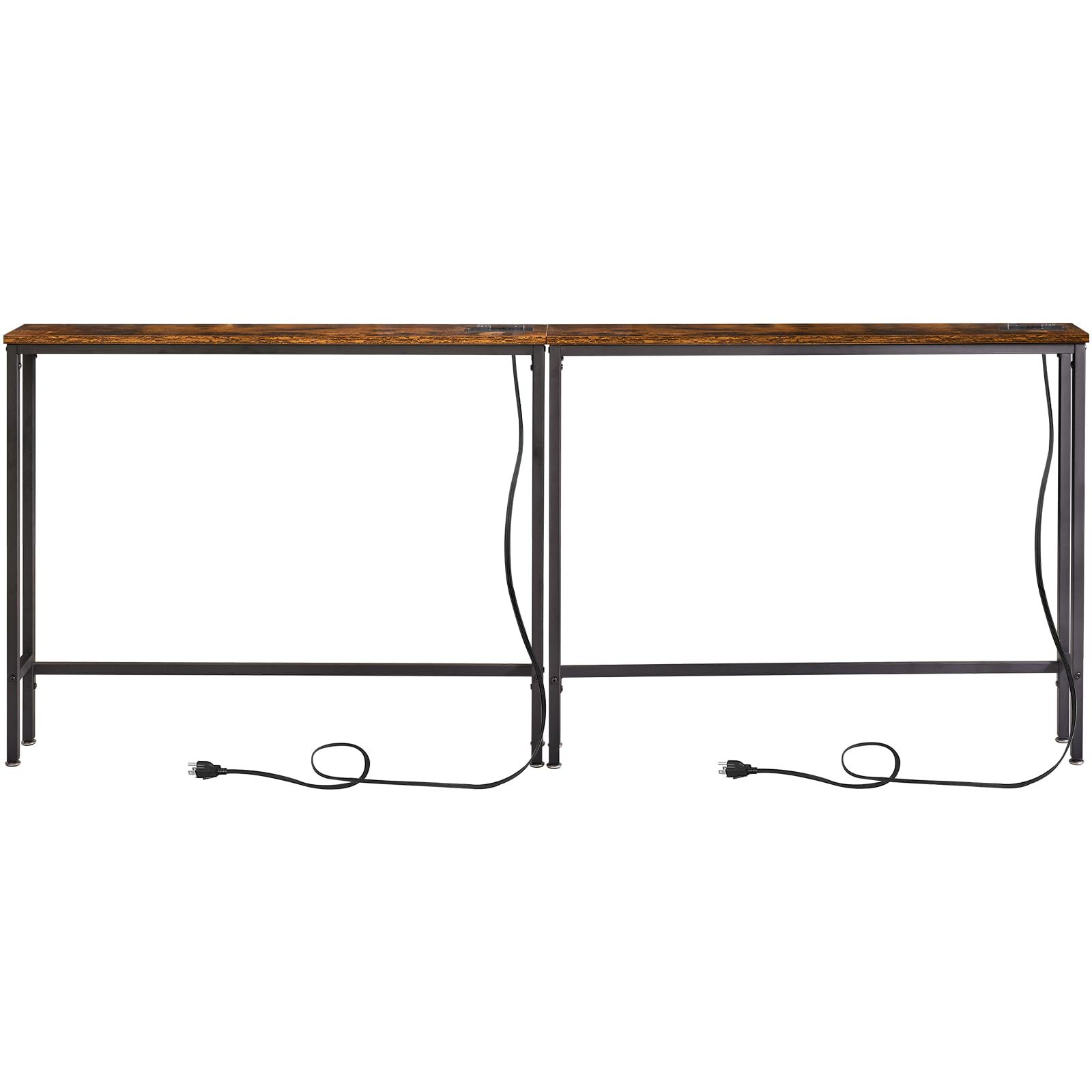 Mesa de consola personalizada de comercio exterior estrecha larga mesa de sofá con enchufe de alimentación puerto USB puerta de entrada sala de estar tabla estrecha