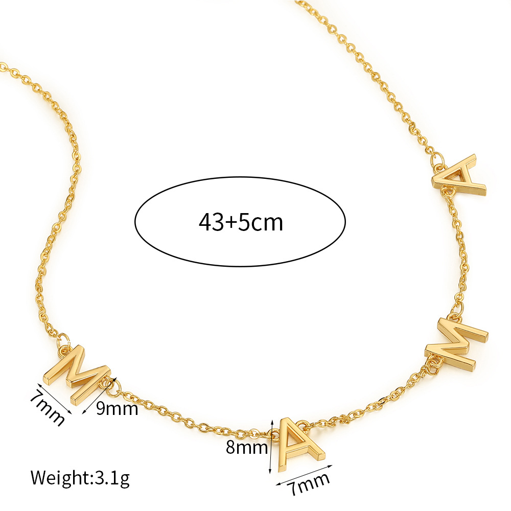Gold-plated Thanksgiving Women's Clavicle Chain Letter Necklace display picture 9