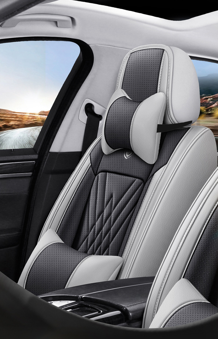 Car Space-Resistant Wear-Resistant Leather Universal Seat Cover for Five-Seater Cars, Full Coverage Car Seat Cover with Headrest and Lumbar Support, Exclusively for Cross-Border Supply