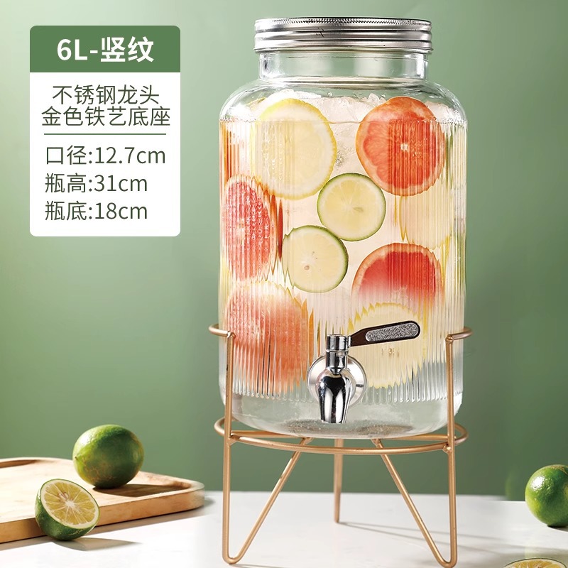 En nombre del barril de Cola, barril de bebida de cerveza, barril de vino de barman, barril de té de frutas con grifo, barril de jugo, contenedor, botella de vidrio