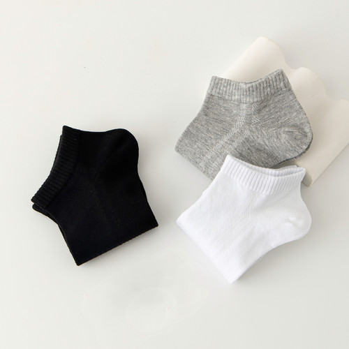 Aromatherapy socks men's bamboo fiber antibacterial and deodorant men's socks sweat-absorbent solid color boat socks short sports socks