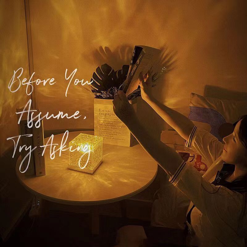 Lámpara de luz y sombra de ondulación dinámica de agua ondulación de la atmósfera de la lámpara del dormitorio de aire en vivo de proyección de estrellas de la atmósfera de la lámpara de la noche