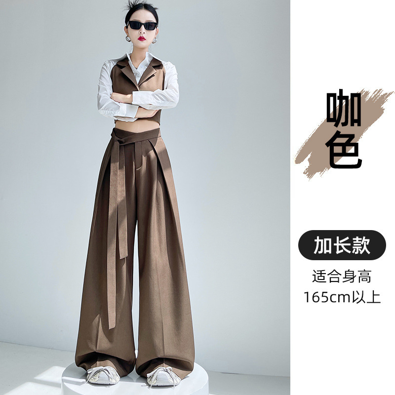 裤女2025年秋季老钱风显瘦吊带款大裤脚子|undefined