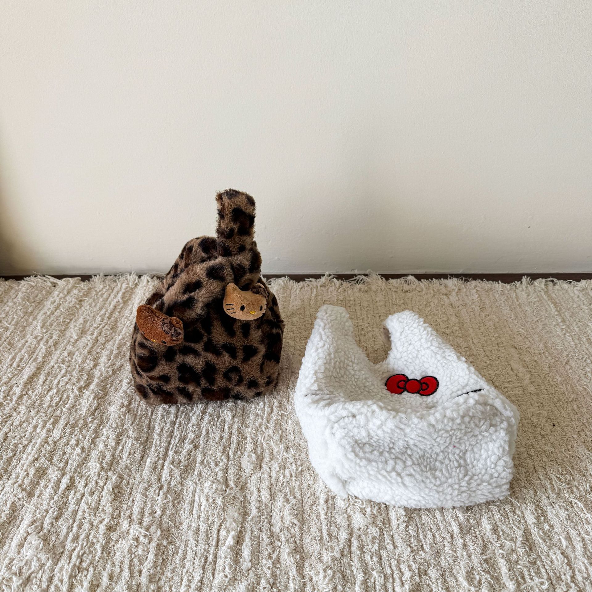 Bolsos de caricatura para niños de caña de azúcar, bolsos de caricatura para niños de invierno lindos, bolsos de peluche para bebés accesorios