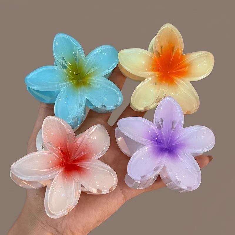ビーチのリゾート風の卵の花のヘアピンの女性の後頭部の半分の髪のクリップの気質のサメのクリップの髪の飾り