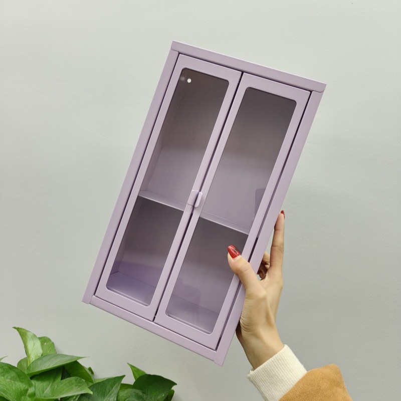 Mini archivador crema violeta (vidrio completo)