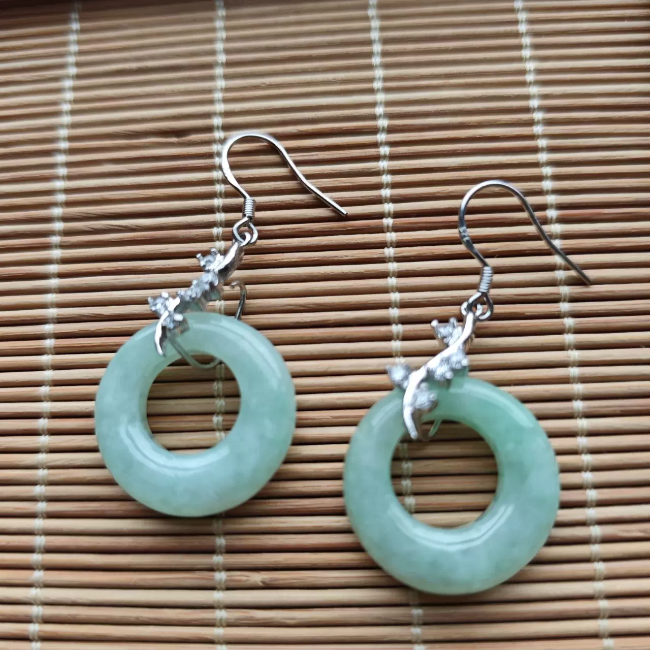 缅甸老坑翡翠文昌笔羽毛平安扣玉环耳环耳饰批发