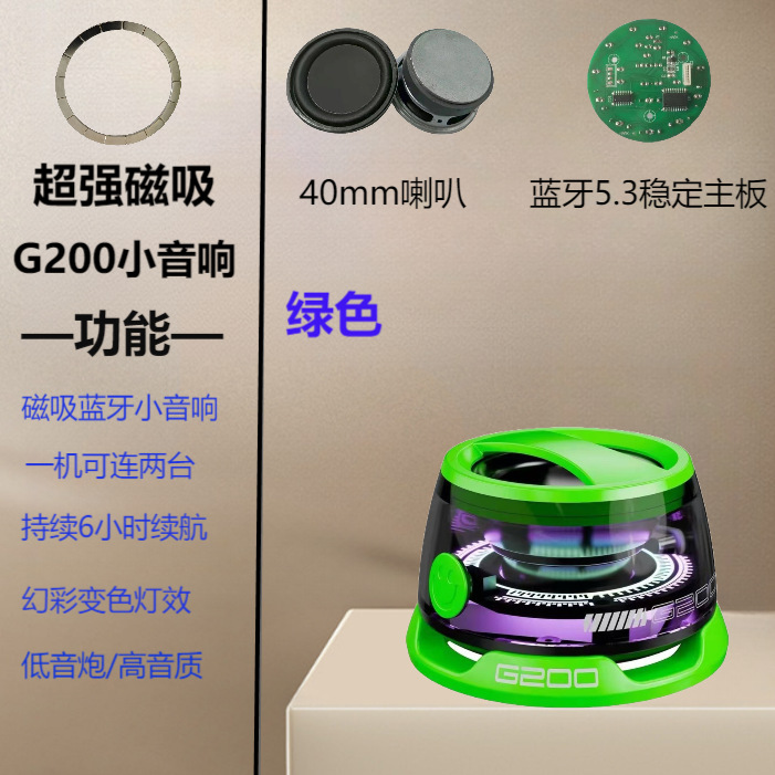 Genuino magnético transfronterizo Bluetooth audio pequeño subwoofer pesado alta calidad de sonido colorido luz ambiental portátil Bluetooth audio pequeño