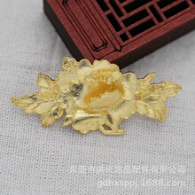 滴油仿点翠凤凰凤冠饰品配件手工DIY62*29*7MM牡丹发簪发冠B2435