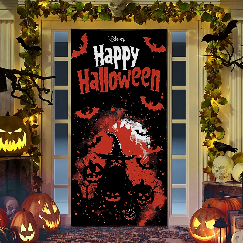 Amazon Cross -border Halloween Cover Cartoon Anime Witcher Skull Shelf Pumpkin Head Atmosphere Gate Patch background