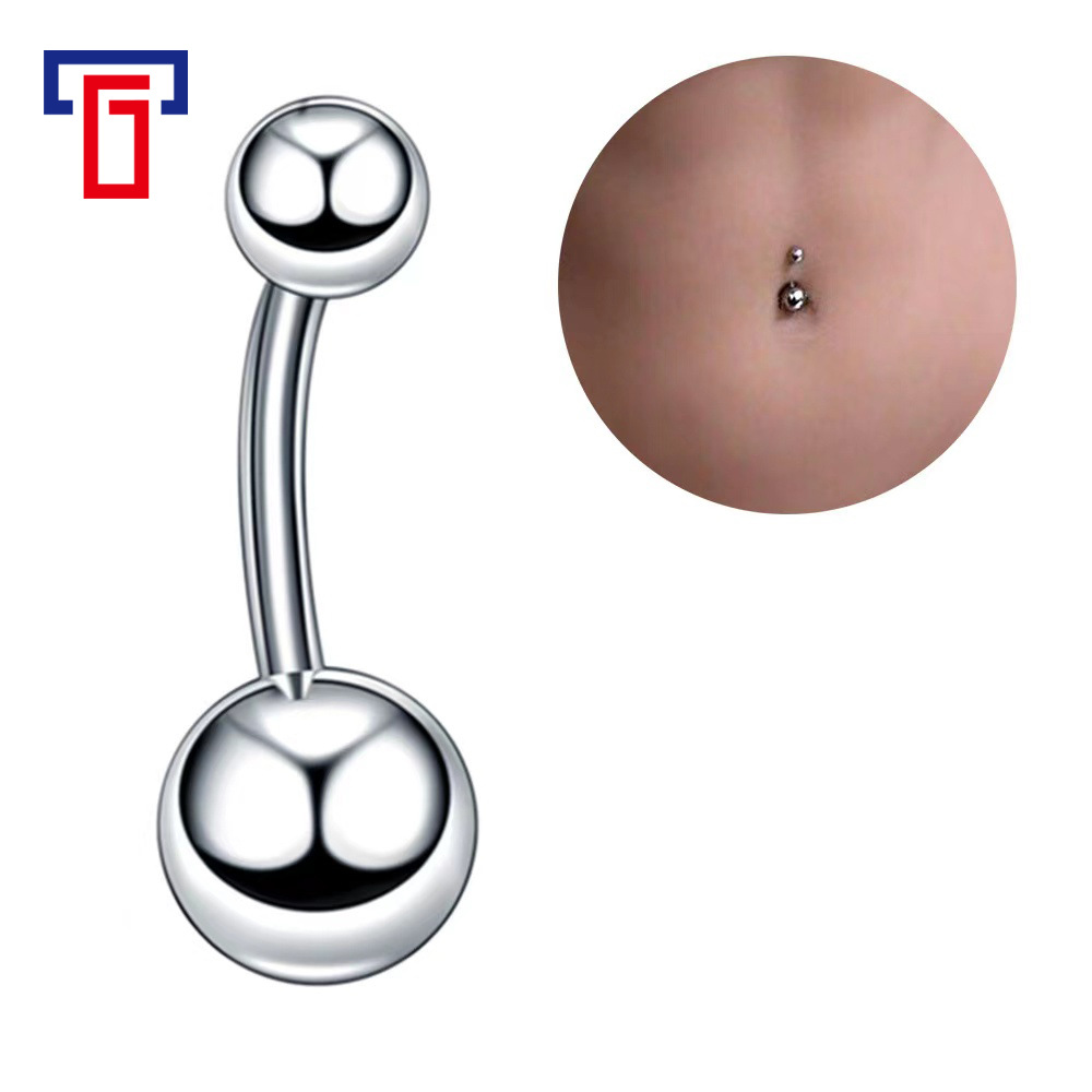 Jiangtai G23 Titanium External Thread Ball Belly Button Ring Navel Stud 16G detail image 14