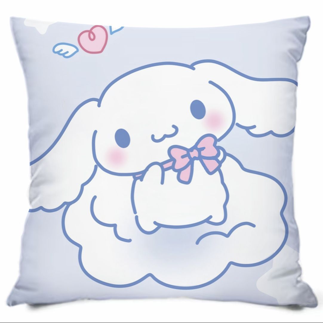 Almohada con estampado de dibujos animados de Sanrio, linda almohada de sofá para dormitorio, cojín de cabecera, cojín de asiento con soporte lumbar para coche