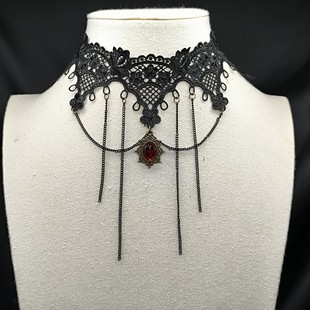 European and American pure desire necklace retro dark lace clavicle chain choker black short necklace neck jewelry