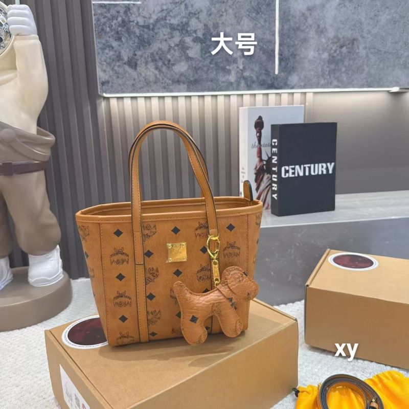 Mc's High-Quality Chip-Version Genuine Leather Tote Bag for Women, New Style Basket Shopping Bag, Fashionable Shoulder and Crossbody Bag
