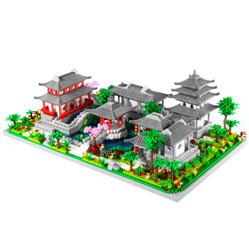 Diversión LZ8202 Suzhou jardín de estilo chino pasos de construcción subcontrato rompecabezas micro-partículas ensambladas bloques de construcción