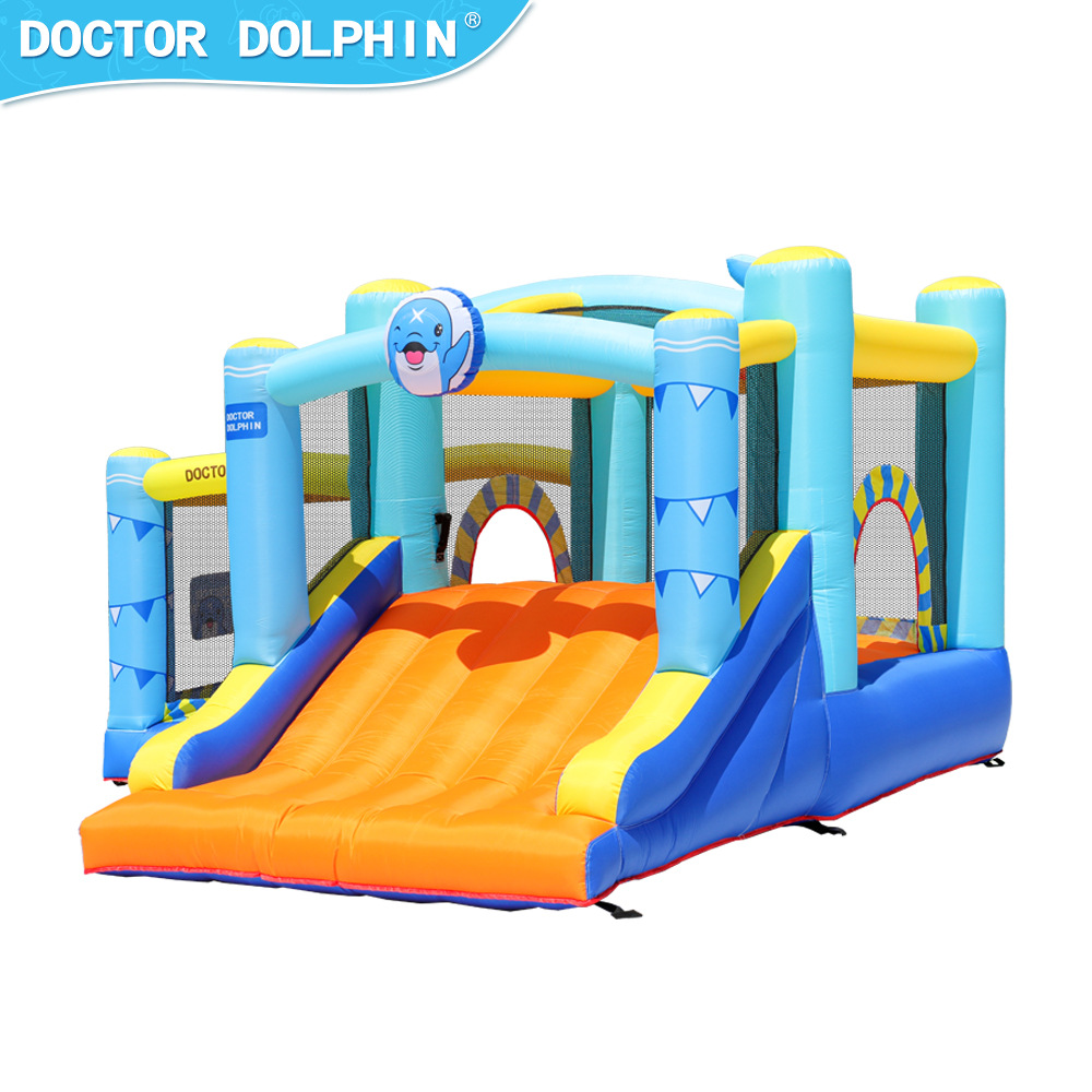 Castillo inflable Doctor Dolphin, tobogán y trampolín combinados para niños pequeños, trampolín doméstico, piscina de olas, castillo inflable.