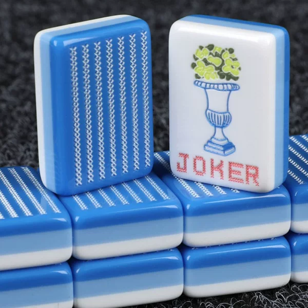 Blue bow 3-layer spliced acrylic American mahjong tiles, in-stock wholesale outdoor portable hand-play mahjong