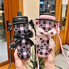 陶瓷内胆保温杯大容量咖啡杯女生高颜值2025新款保冷吸管水杯礼物
