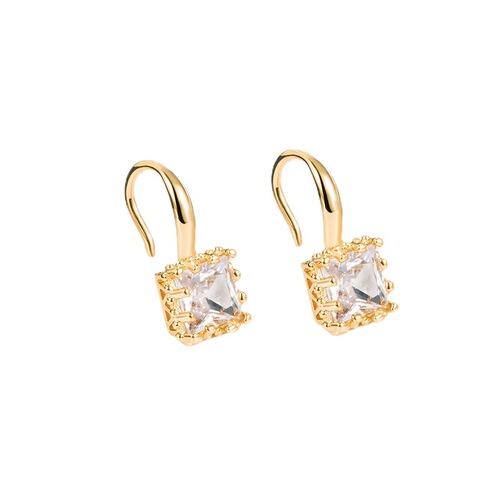 High-end earrings French niche retro cubic zirconia small fashion commuter earrings temperament internet celebrity earrings for women