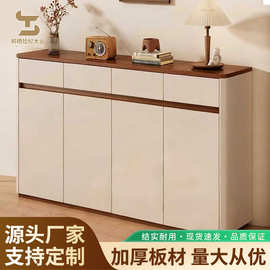 全实木鞋柜家用门口一体靠墙现代简约玄关柜新款入户楼道储物柜子