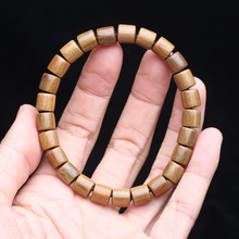 绿檀佛珠 手串 桶型8mmx8mm 竹节手链女款 金药檀 桶珠手链