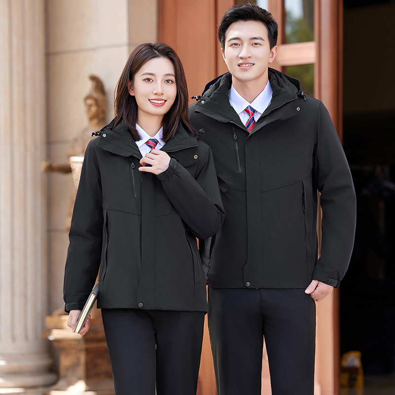 Winter Parker Down Jacket Men's and Women's Short Detachable Liner Property Customer Service Administrative Office Jacket Winter Parker Down Jacket Men's and Women's Short Detachable Liner Property Customer Service Administrative Office Jacket