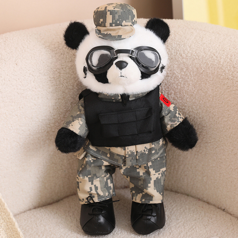 Camuflaje Panda Montar Muñeca Conejo Muñeca Soldado Soldado Hermano Peluches Soldado Veterano Memorial Ceremonia de Policía