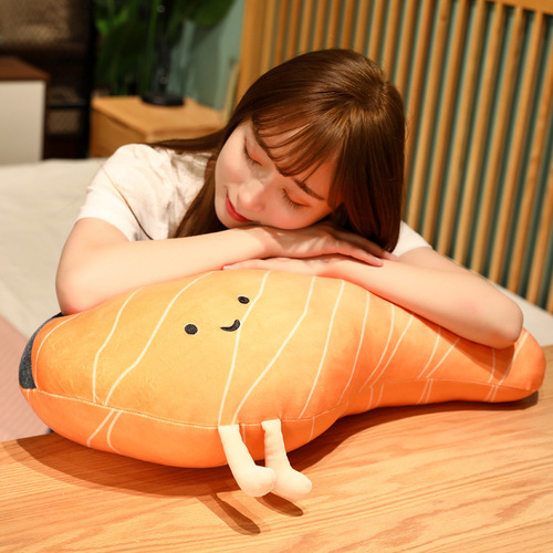 Creative ins Japanese cute cartoon salmon pillow plush toy sofa cushion sleeping pillow for girls