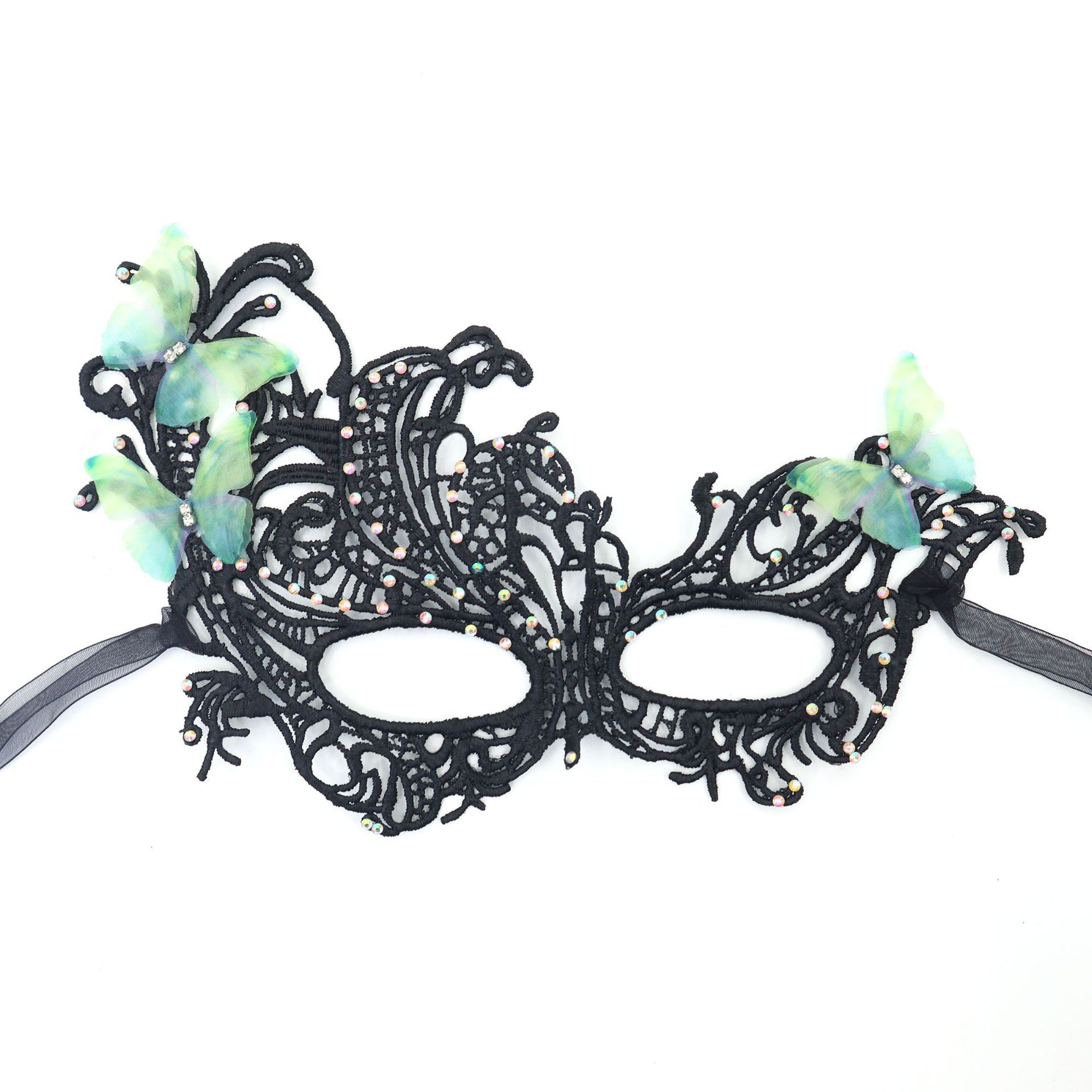 Amazon transfronterizo Halloween nuevos productos de color gradiente de encaje de Phoenix máscara de mitad de cara máscara de maquillaje de baile máscara TK