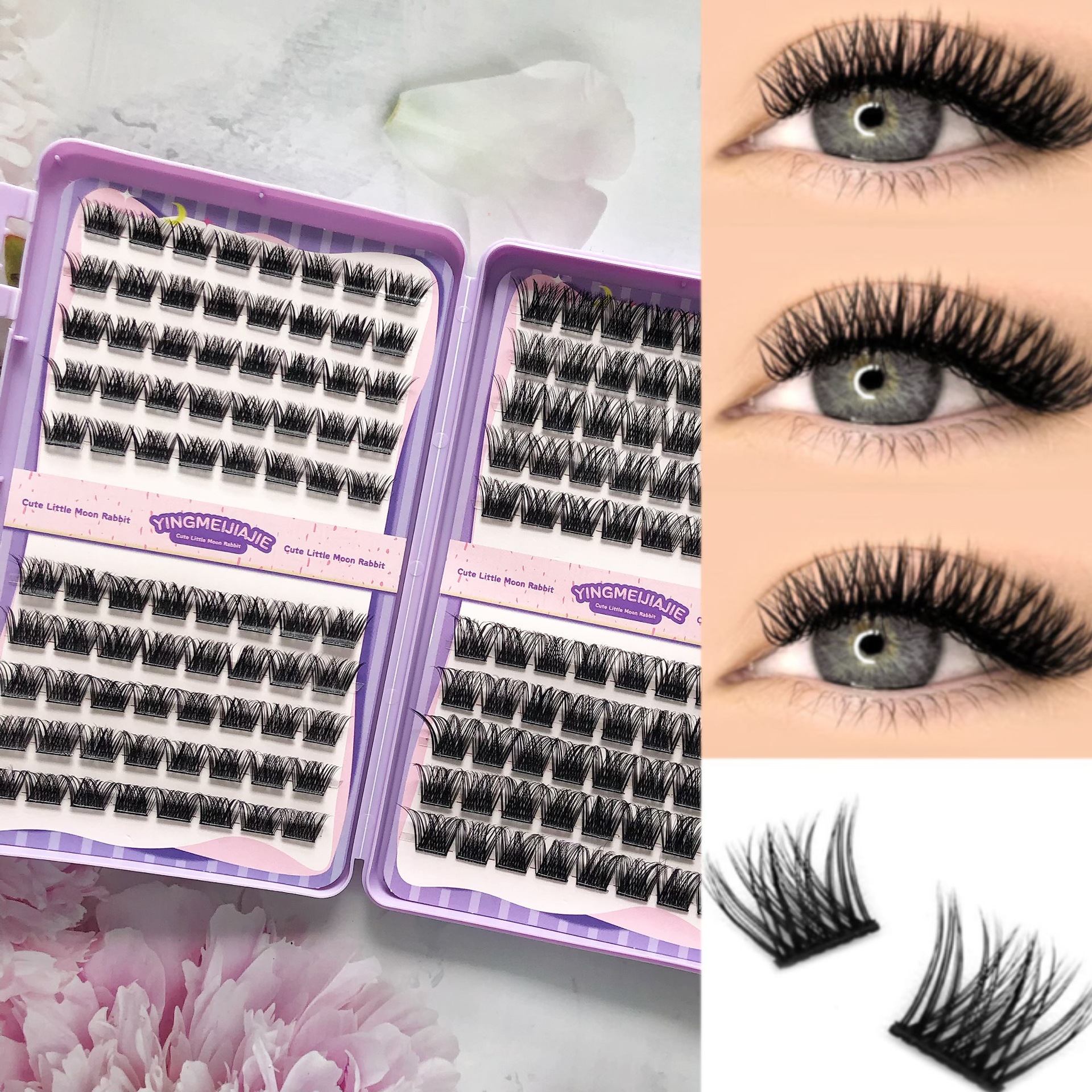 20 filas de paquete de regalo de pestañas falsas transfronterizas YF28 estilo natural y estilo de juego de roles sin pegamento de pestañas falsas