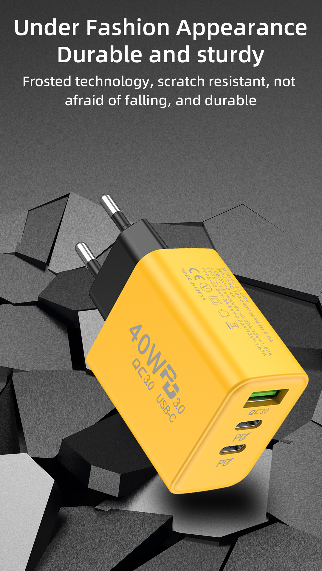 New USB+2PD Type-c Mobile Charger Multi port American, European, and British Travel Fast Charging Head_voghion.com