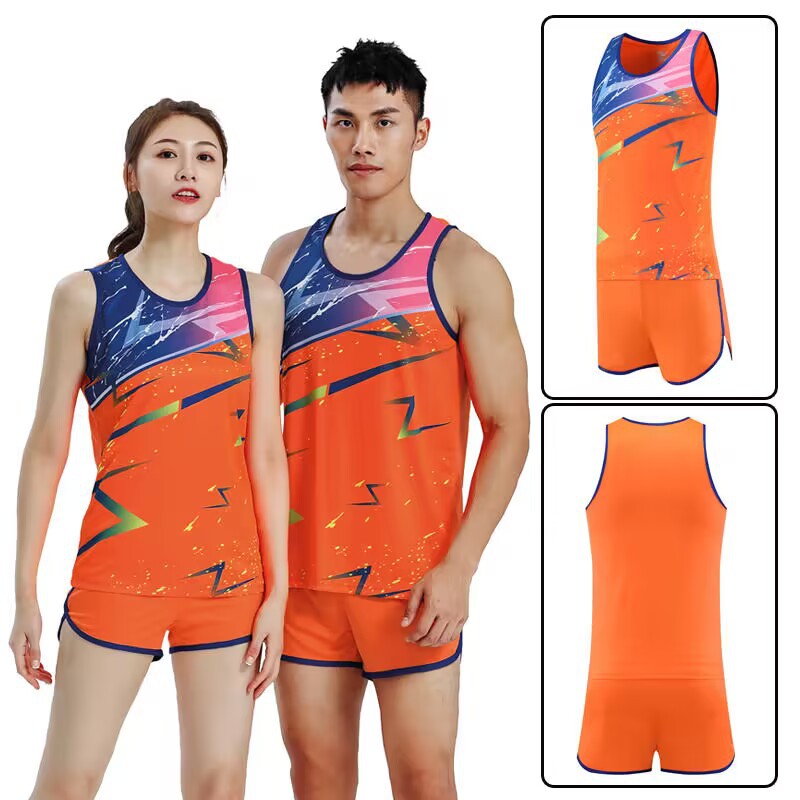 Ensemble de sport pour homme et femme, gilet et short de marathon, entraînement de vitesse, survêtement, compétition, sprint, course à pied_voghion.com